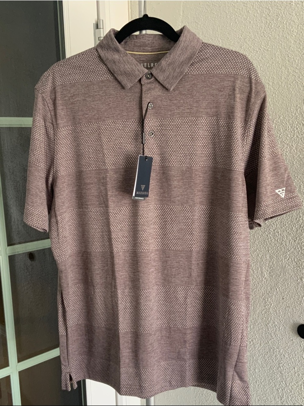 Relaxed Stripe Polo in Dusty Mauve - Malone Brand